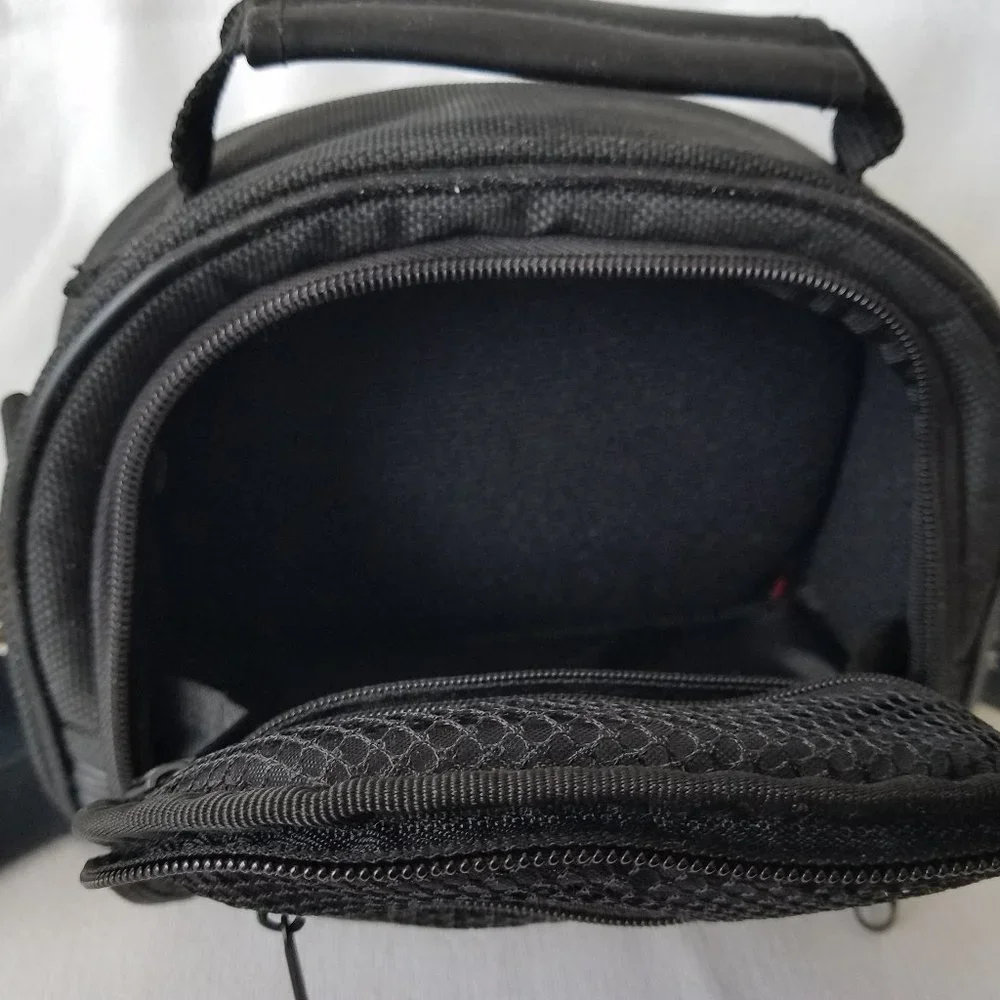 Mainstays Black Camera Bag Strap storage space opens from front